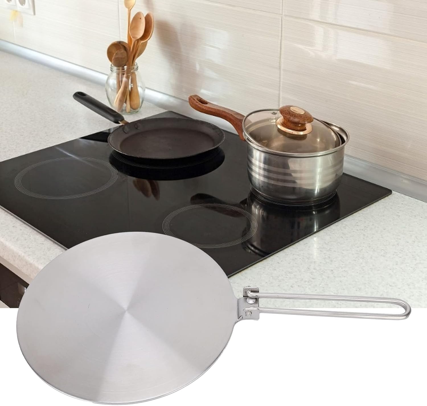 Heat Diffuser Plate, Stainless Steel Induction Cooker Heat Transfer Rings Plate Heat Induction Hob Cookware Accessory (22#)