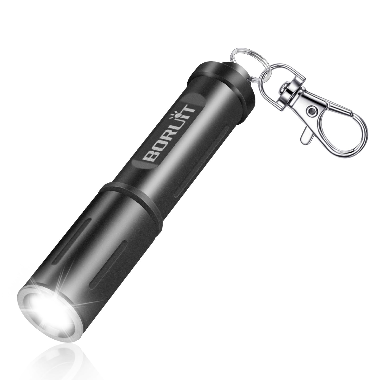 BORUIT RJ11 Torcia LED Potente Professionale 120 Lumen e 50m di Portata, Mini Torcia Bambini con Portachiavi, IP67 Impermeabile lampada Emergenza Portatile per Campeggio Escursionismo Caccia
