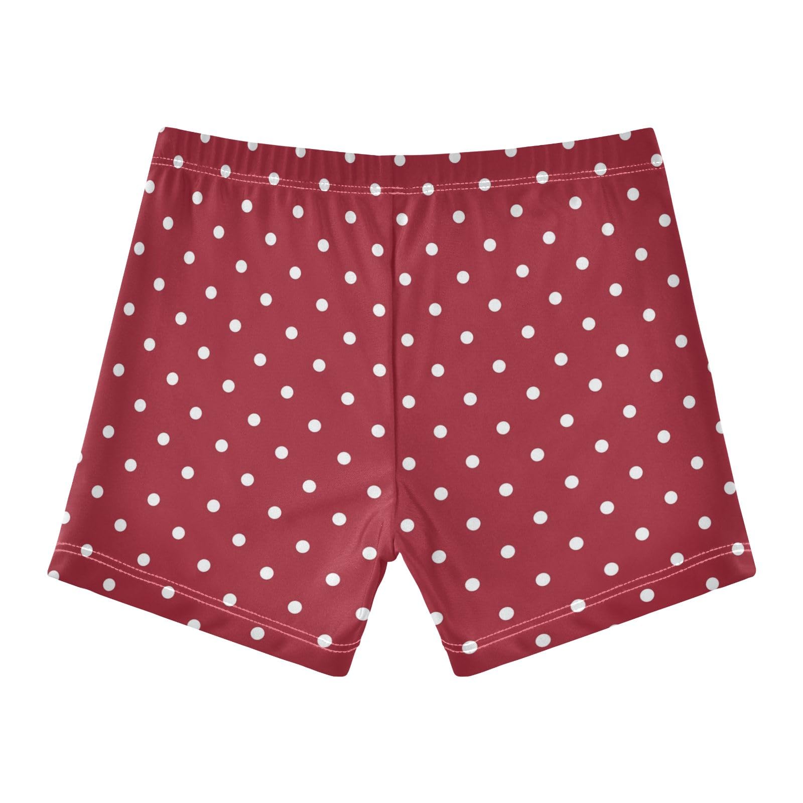 TSENQUE Red Polka Dot Swim Jammer Swimming Shorts Little Boys Bathing Suit Sizes 5-6t