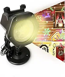 Refletor Projetor de Natal LED à Prova D’Água 3D – 4 Desenhos Natalinos E Outros 8 Temas, Luz Colorida, Ideal para Jardim, Fachada e Decoração Externa Interna – Bivolt 110V/220V Premium