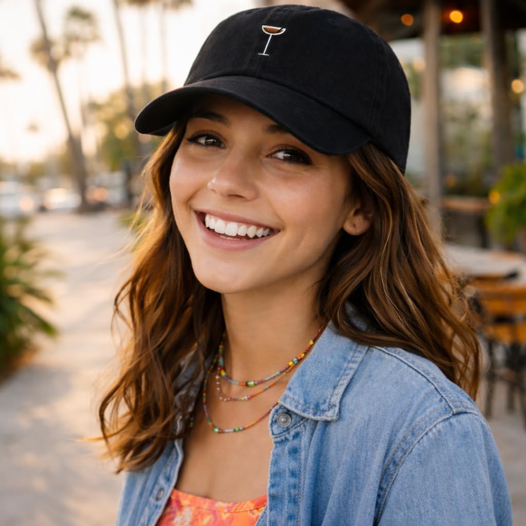 DALIX Coffee Martini Embroidered Cap Cotton Baseball Cute Cool Dad Hat Womens