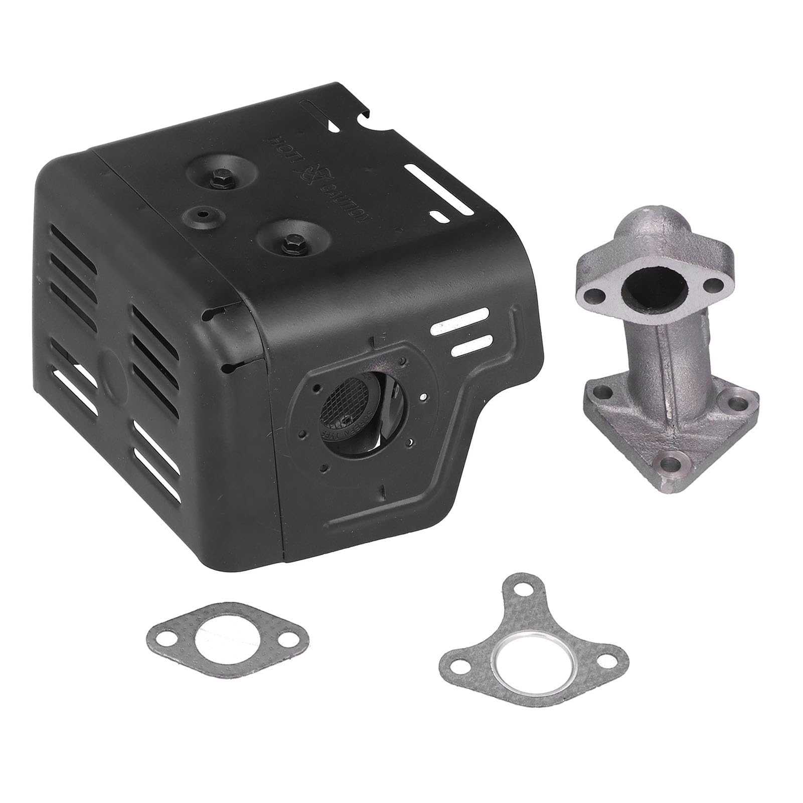 Conjunto de escape del silenciador, silenciador con juntas de repuesto, conjunto de escape del silenciador de hierro para motor Gx240 Gx270 con tubo de admisión de junta