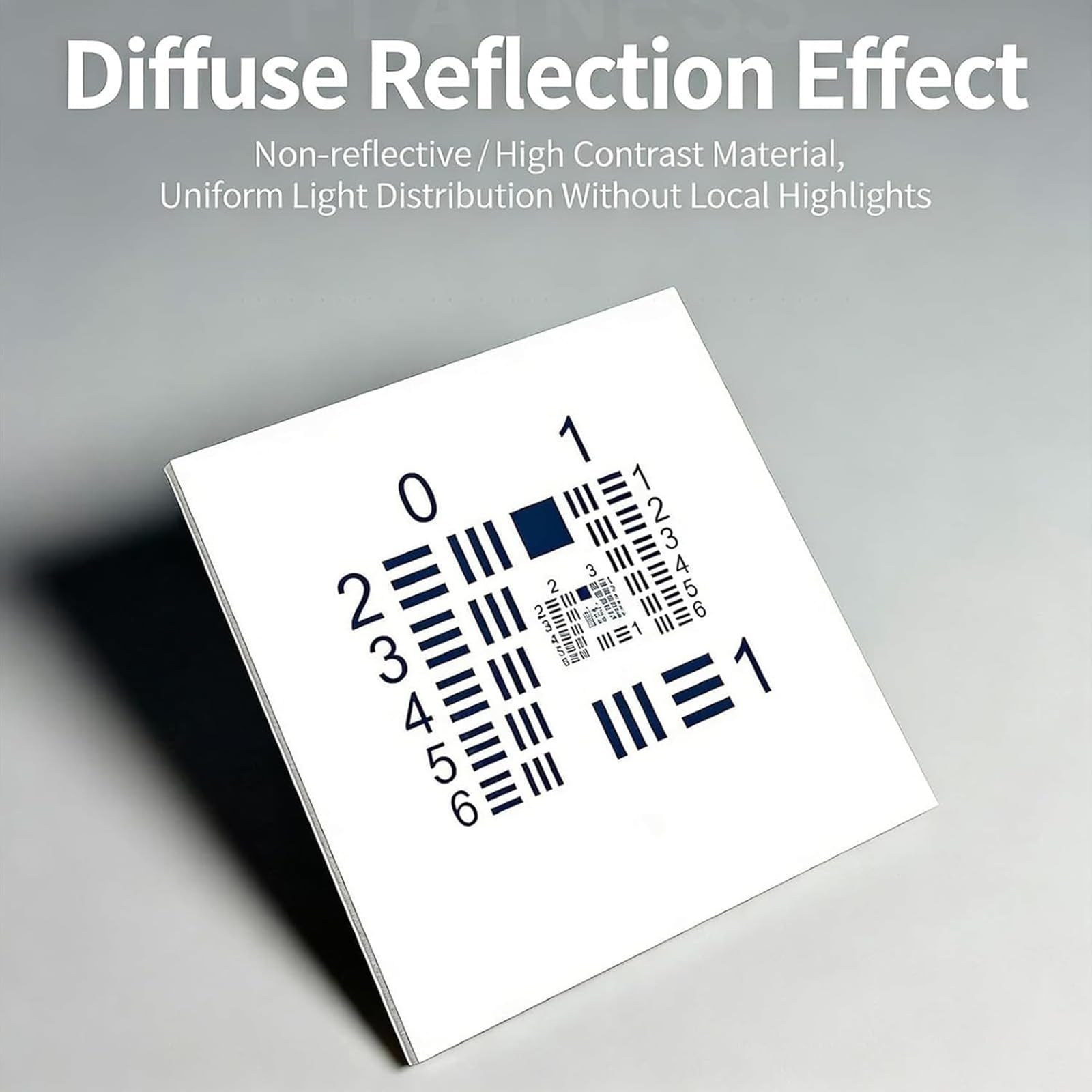 1"-Testtafel zur Bestimmung der räumlichen Auflösungsgrenze, Testtafel für optische Mikroskopkameras, Genauigkeit ±5µm und diffuse Reflexionsfläche, Auswahl von Positiv- und Negativfilmen, für wissens