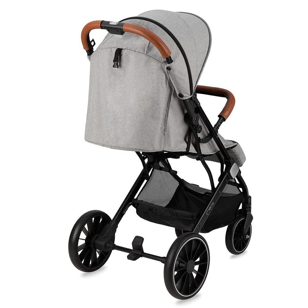 Passeggino MoMi ESTELLE DAKAR a partire da 6 mesi (fino a 22 kg), pieghevole con cintura di sicurezza a 5 punti, cestino porta spesa e funzione di apertura, manico telescopico per il traino
