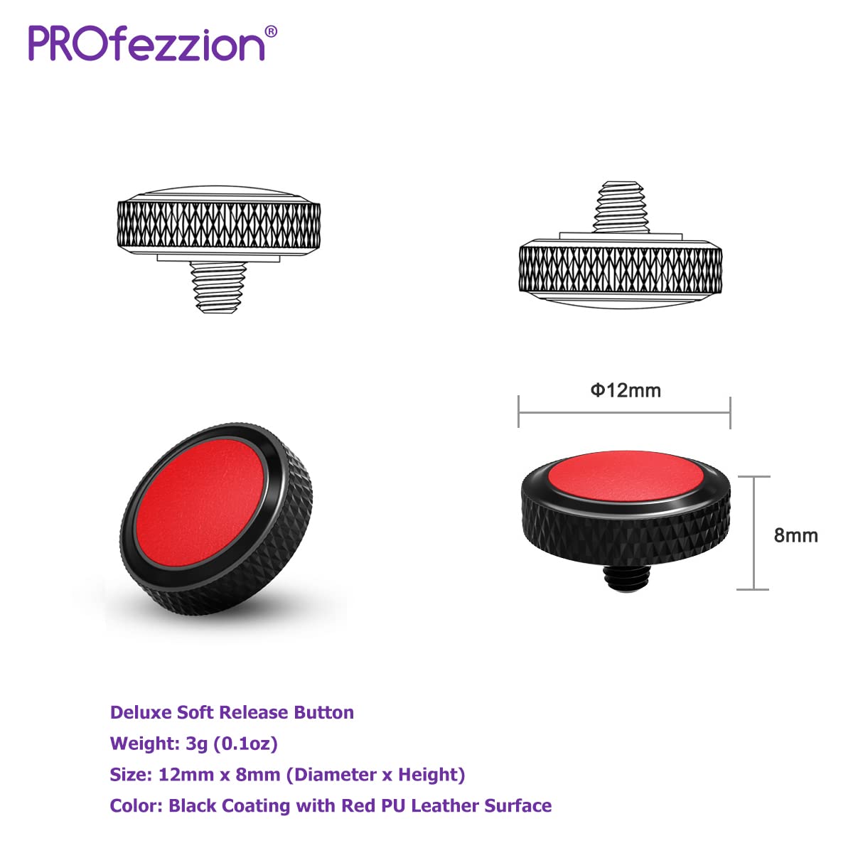 PROfezzion Deluxe & Stevige Messing Zachte Release Knop met Microfiber