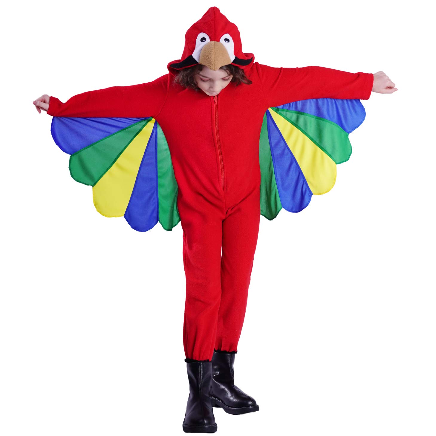 PGOND Girl's Parrot Jumpsuit Kids Red Costume