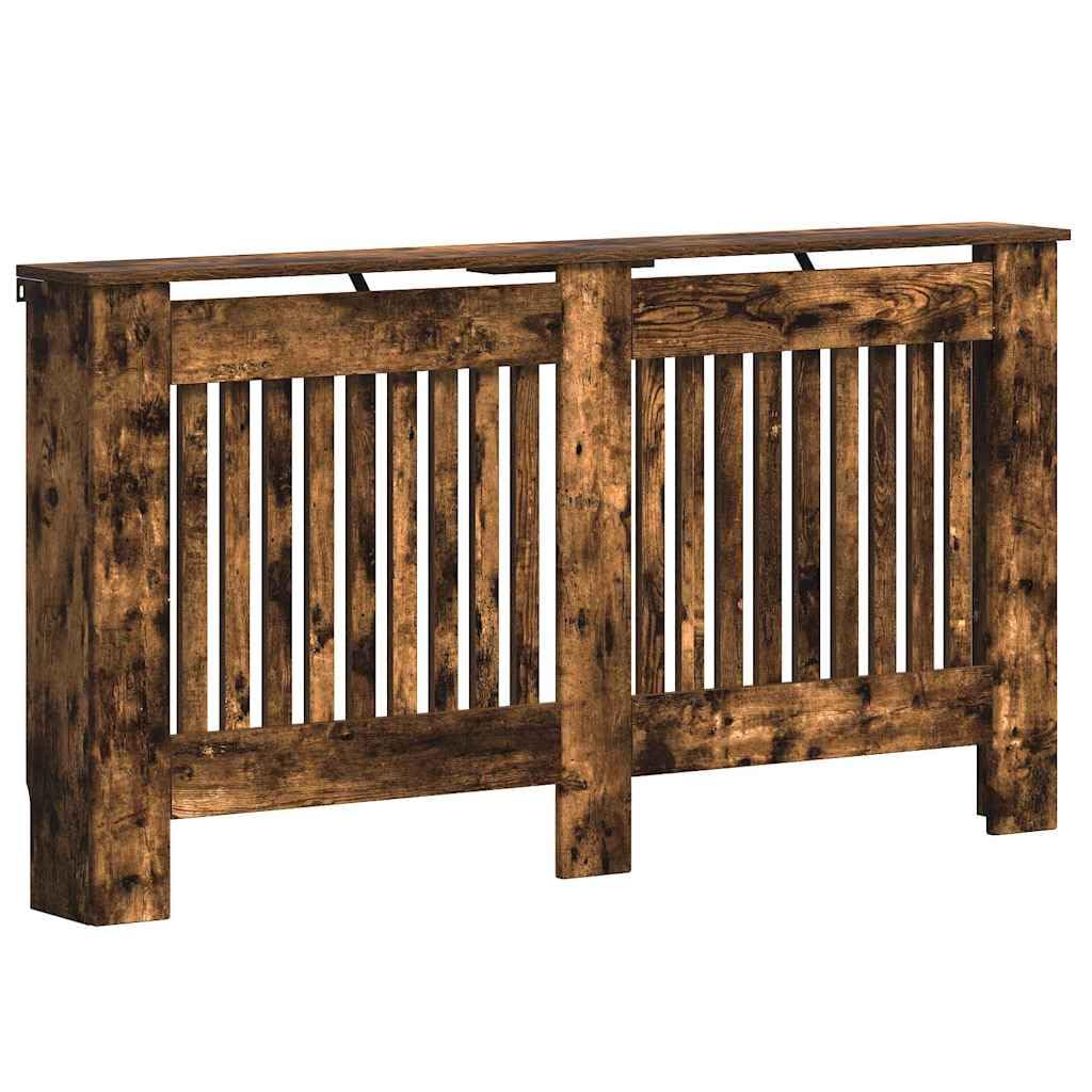 Vidaxl Smoked Oak Radiator Cover 152 X 19 X 81.5 Cm Engineered Wood, Modern Rectangular Radiator Cover, Decorative Heat Shield, Engineered Wood Decor, Child Safety Design For Home Heating