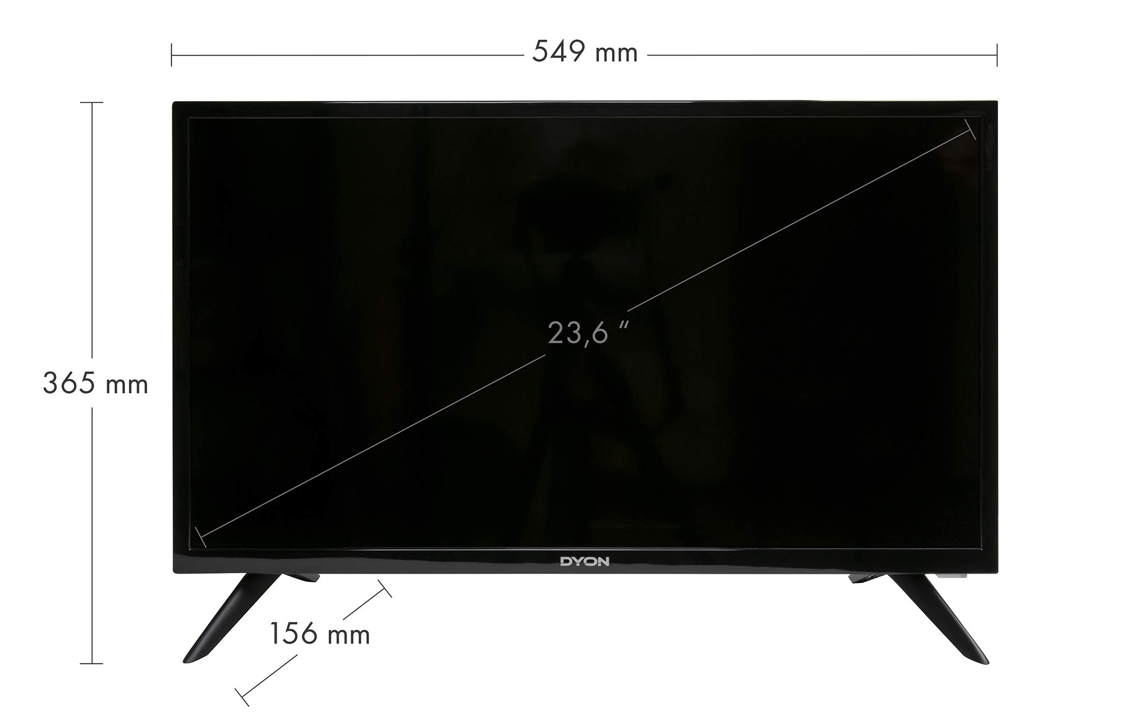 SCHWAIGER TVSET3 SAT Camping Set inkl. TV 24 Zoll HD+ Satellitenschüssel Single LNB Koaxialkabel 10m Dreibeinstativ SAT-Finder Stahl-Antenne 42x42cm