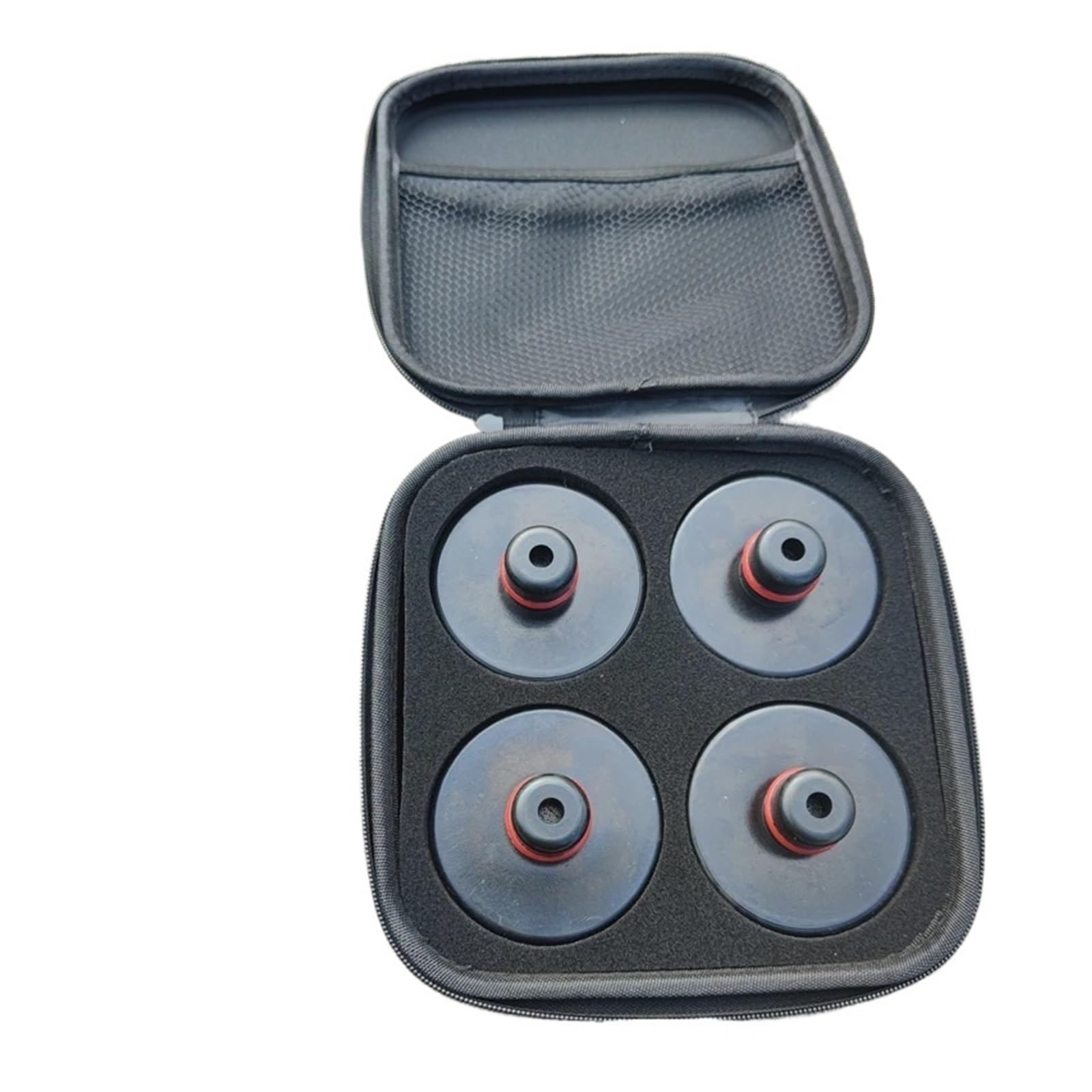 hebebühne Auto 4 Stück Gummi-Wagenheber-Pad-Adapter-Werkzeuggehäuse mit Aufbewahrungskoffer für Zubehör Wagenheber(4 PCS)