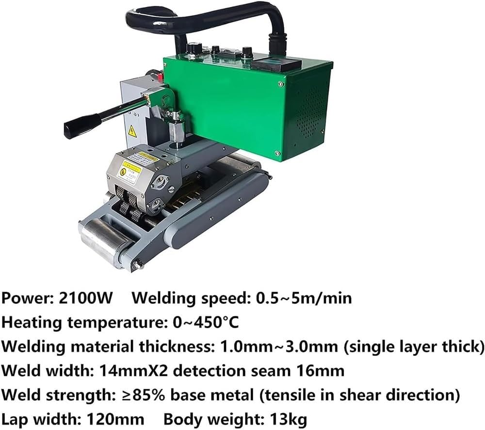 Geomembrane HDPE Welding Machine, Plastic Membrane Hot Wedge Welder 12cm Overlap Tool for Sealing Thick 1.0-3.0mm Digital Control System