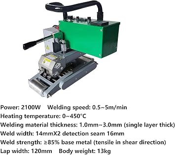 Geomembrane HDPE Welding Machine, Plastic Membrane Hot Wedge Welder 12cm Overlap Welding Tool for Sealing Thick Membrane 1.0-3.0mm Digital Control System