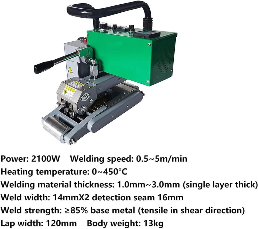 Máquina de Soldadura de geomembrana, Soldador de cuña Caliente de Membrana plástica, Herramienta de Soldadura por superposición de 12 cm para sellar Membrana Gruesa de 1,0 a 3,