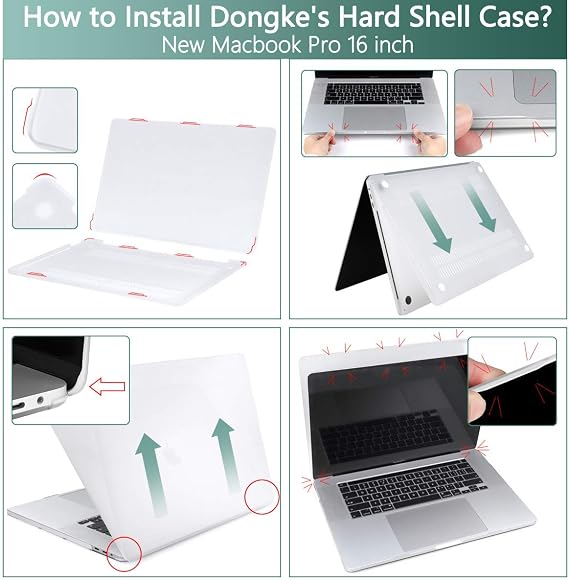 DONGKE Compatible with Older MacBook Pro 16 inch Case 2020 2019 A2141, Matte Plastic Hard Shell Case & Keyboard Cover for MacBook Pro 16 inch with Retina & Touch Bar Fits Touch ID, Clear