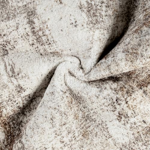 Alfombra lavable abstracta marrón que no resbala para pasillos oscuros 6