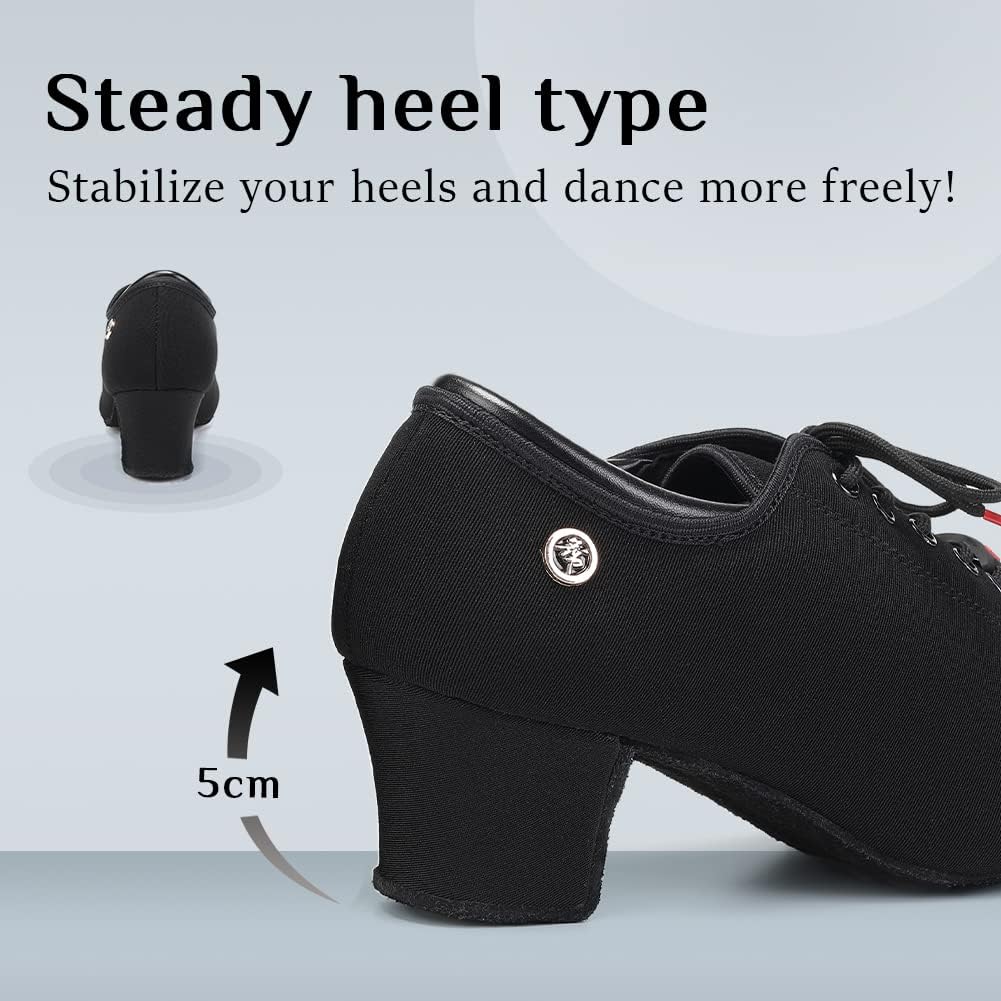 YKXLM Ballroom Dance Shoes Women Social Dance Sneaker Beginner Modern Salsa Rhythm Teaching Shoes