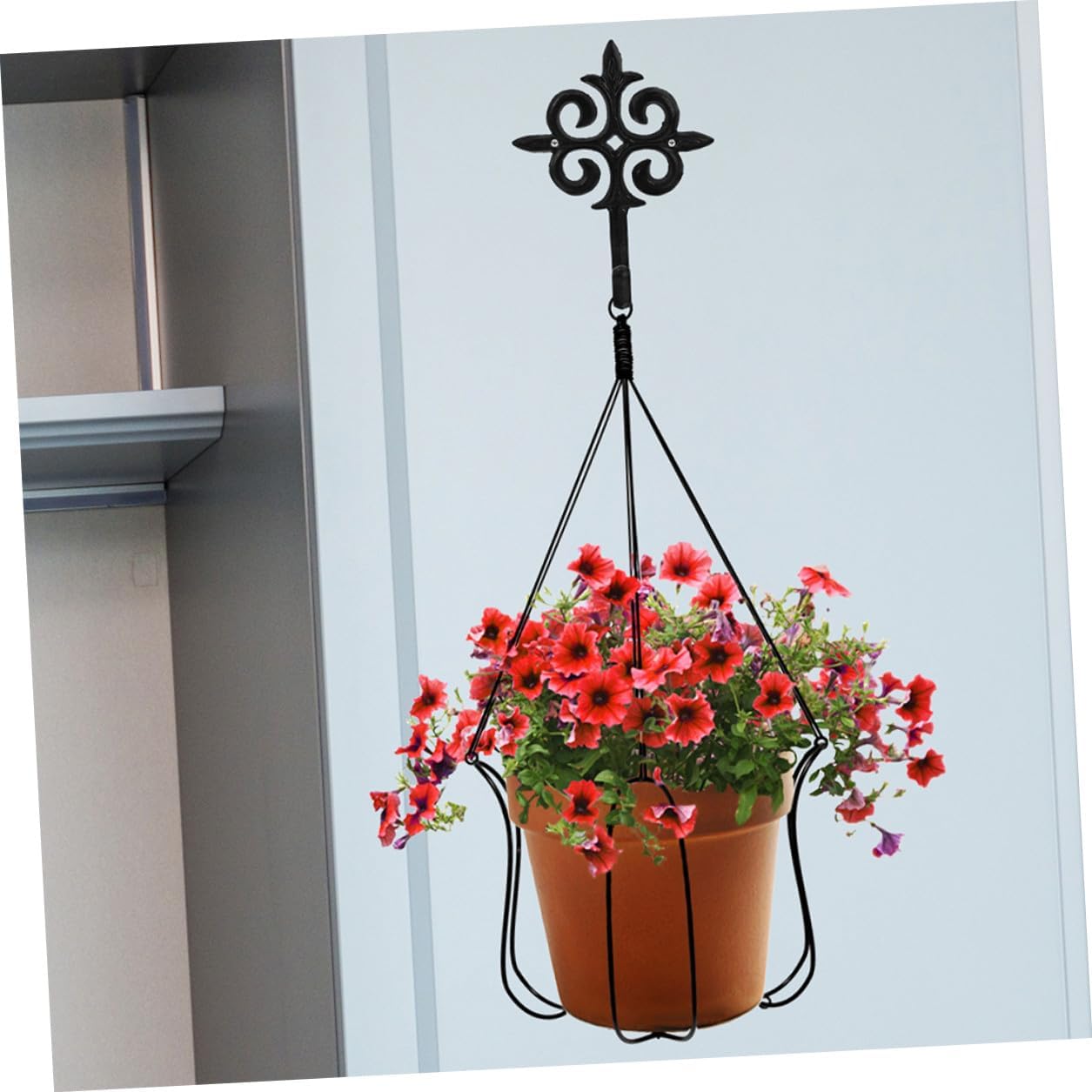 VILLCASE 2pcs Metal Hanging Plant Hooks for Outdoor Garden Balcony Planter Hanger Flowerpot Bracket Wall Mount Holder Heavy Duty Support