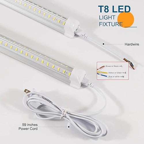 Miniatura 3 de Luces LED para tienda, luz LED de tienda de 4 pies, 50 W, 6500 K, luz blanca diurna, 7000 lúmenes, luces LED de tienda enlazables, cubierta