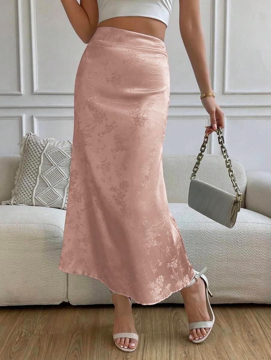 Zeagoo Skirts for Women High Waist Skirt Elegant Midi Skirt Satin - Image 3