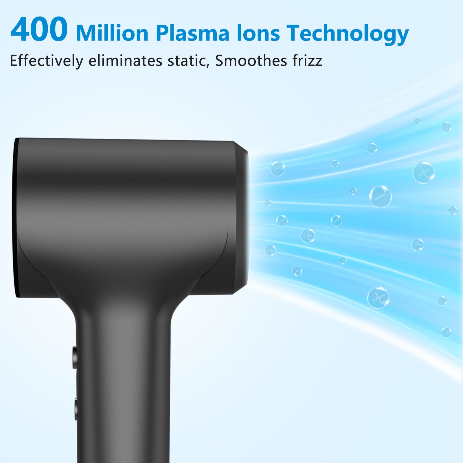 TQQ Haartrockner | 400 Million Plasma Ionen Fön, 110.000 U/min Bürstenloser Motor Föhn, 57dB Geräuscharm Haarföhn für Zuhause, Reisen