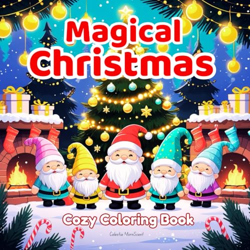 Magical Christmas: Cozy Coloring Book for Adults and Kids with Cute, Funny, and Inspiring Holiday Scenes for Stress Relief (Sere