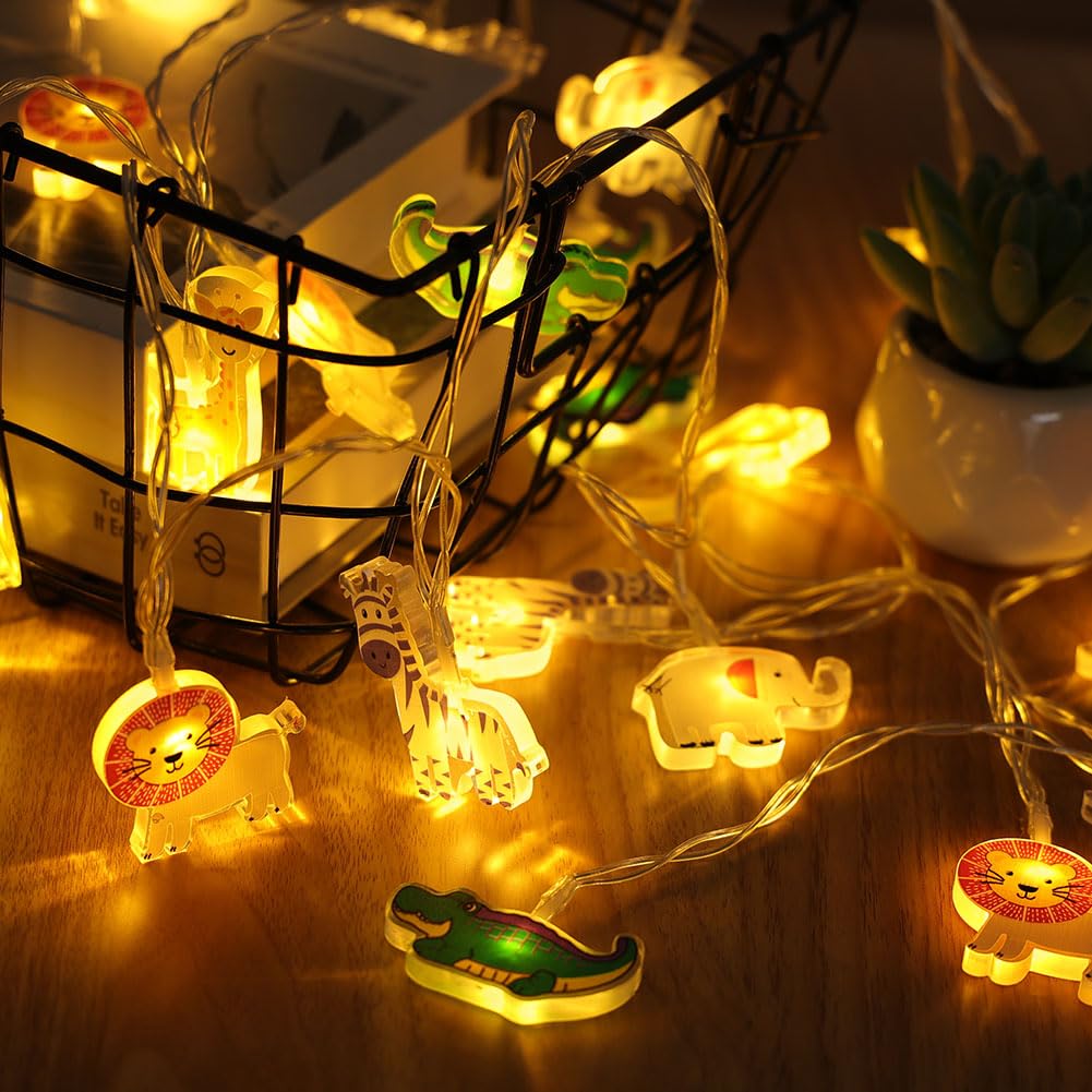 AOOTE Children's Fairy String Lights, 1.5M 10 LED Lovely Animal Light Strings, Battery Operated Light String, Animal Lights for Children's Bedroom, Decor, Prams,Tent, Bed, Christmas, Warm White
