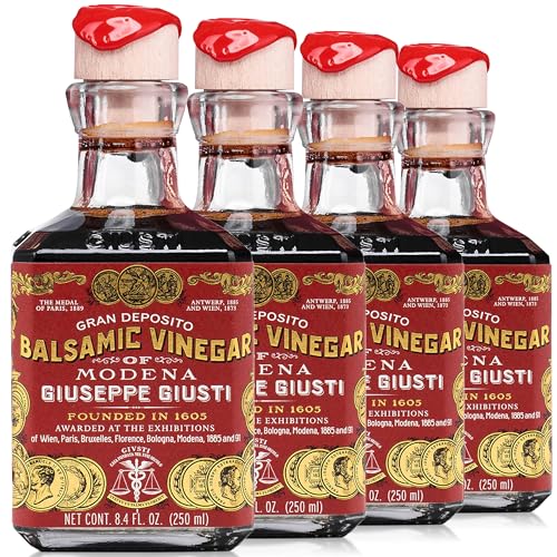 Giusti 3 Gold Medals Balsamic Vinegar of Modena IGP - 8.45 fl oz, 4 Pack