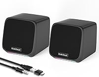 Uakinat USB Computer Speakers for PC Laptop Desktop - Small 6W Stereo Plug & Play Speakers with RGB Lights, Volume Control 4.2 Stars