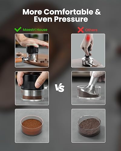 Miniatura 10 de Maestri House - Manipulador de café espresso de 2.087 in, acero inoxidable para máquina de café expreso, profundidad ajustable para todos los
