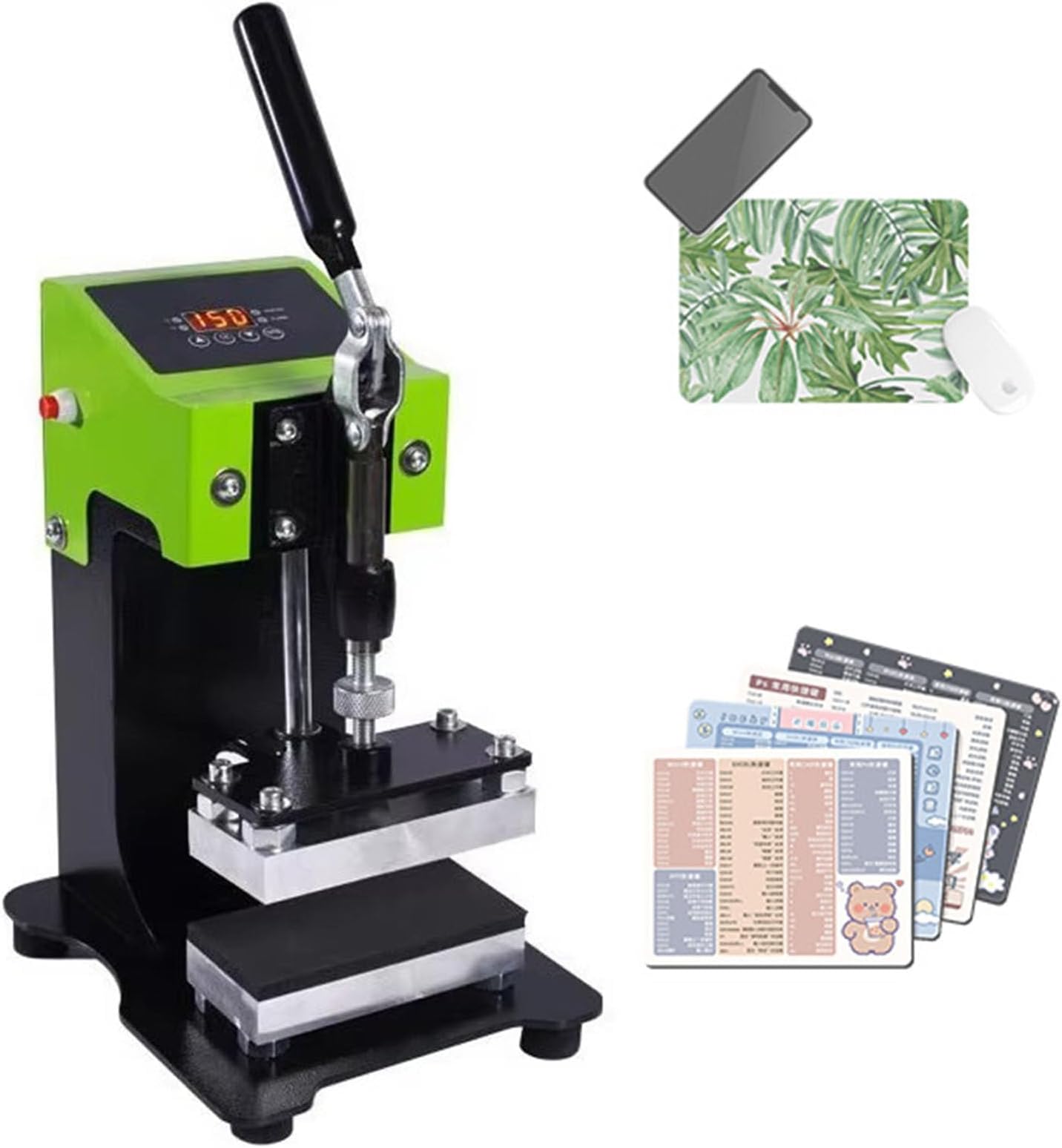 600W Manual Press Heat Press Machine with Temperature Control, 6 * 12cm Portable Rosin Heat Hot Presser Stamping Machine, Power Press for Leather, Bags, T-shirts, Drying Flowers
