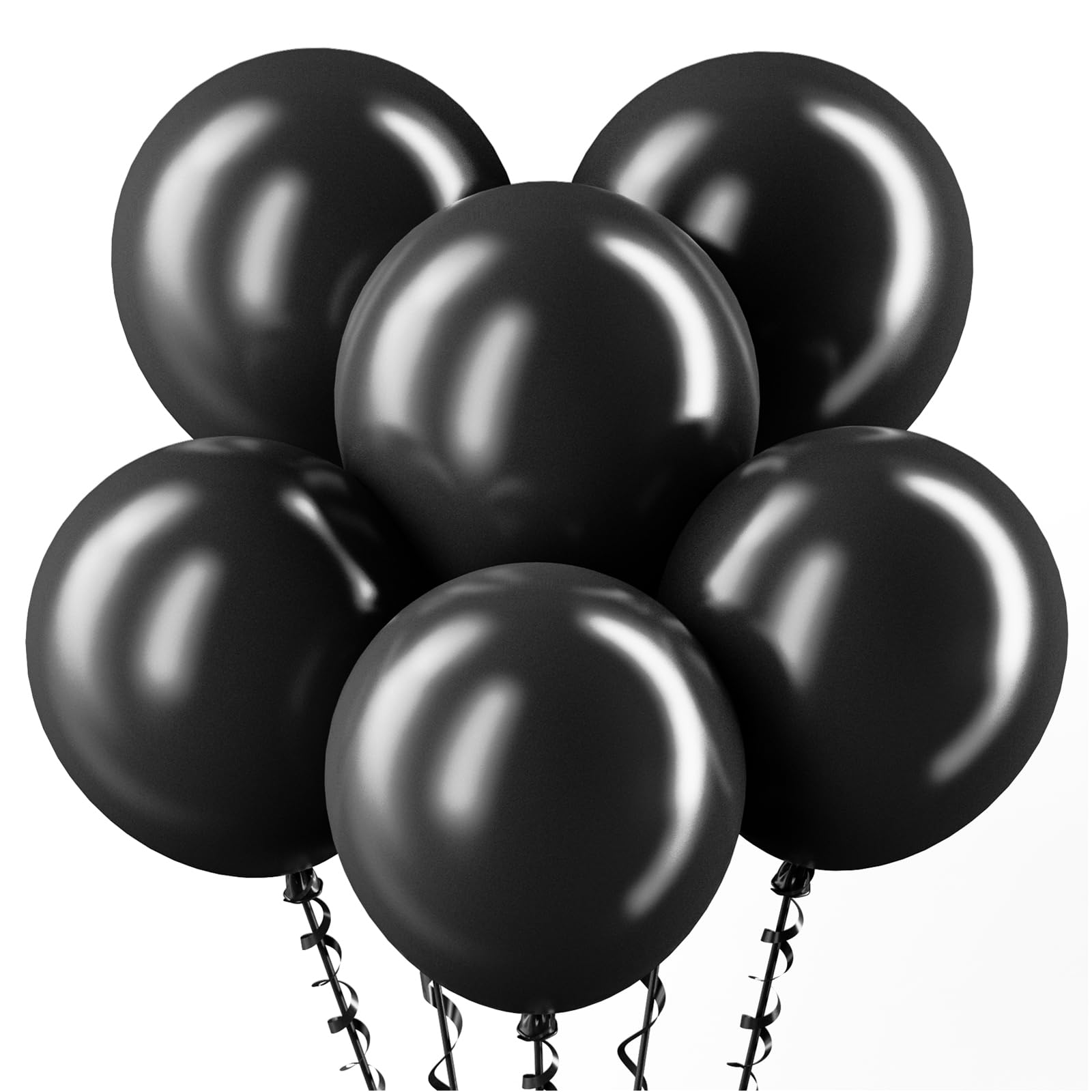 Bezente Black Balloons 18 Inch- 30 Pack Large Thick Black Balloons Big Round Black Latex Balloons for Birthday Graduation Baby Shower Gender Reveal Halloween Party Decorations