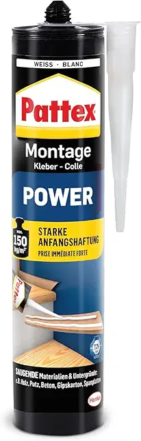 Pattex Power Mounting Glue: Strong Construction Adhesive for Absorbent Surfaces