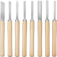 Vista 12 de VEVOR Juego de cinceles de madera, 12 piezas, cincel de mano tallado de 3-3/4 pulgadas de longitud de hoja con mango de eucalipto rojo, caja