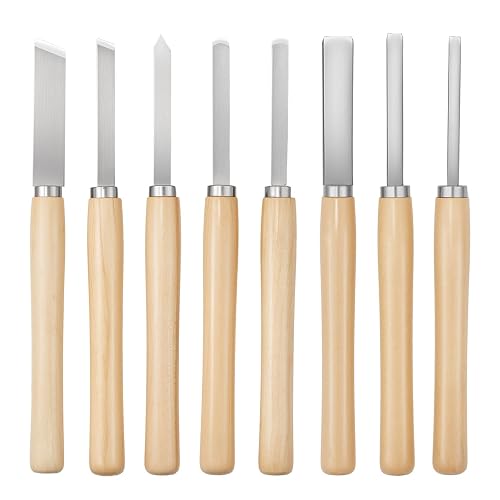 VEVOR Wood Lathe Turning Tool Set, 8PCS, Lathe Chisel Set