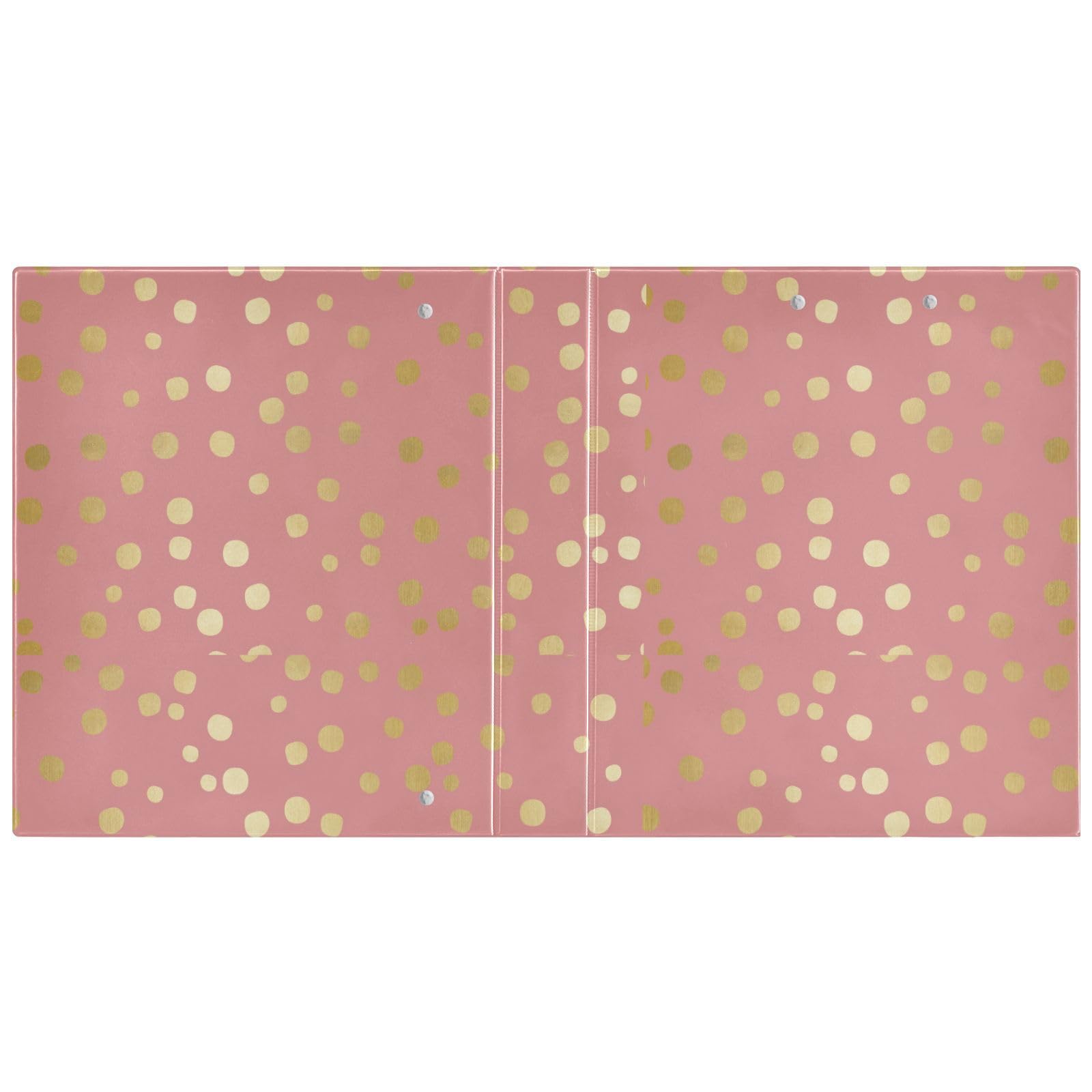 Raccoglitori da 3,8 cm per scuola a pois oro rosa
