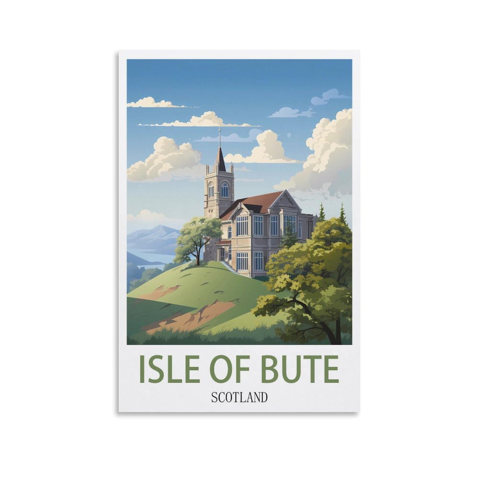 Metal Tin Sign,Isle of Bute Scotland,Metal Wall Decorative Tin Signs for Home Kitchen Bar Coffee Shop Club Orchard Decoration 15x30cm
