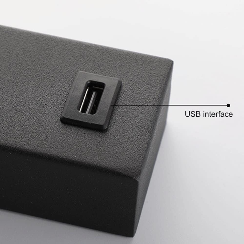 Wandleuchte, Einstellbarer Wand Sconce 2 Packungen Schlafzimmer Nachts Leselampe, Hardwired Wall Sconcet Schalter, Modernes Indoor-Kopfteilbeleuchtung, Usb-Ladeanschluss S/Black-6000K