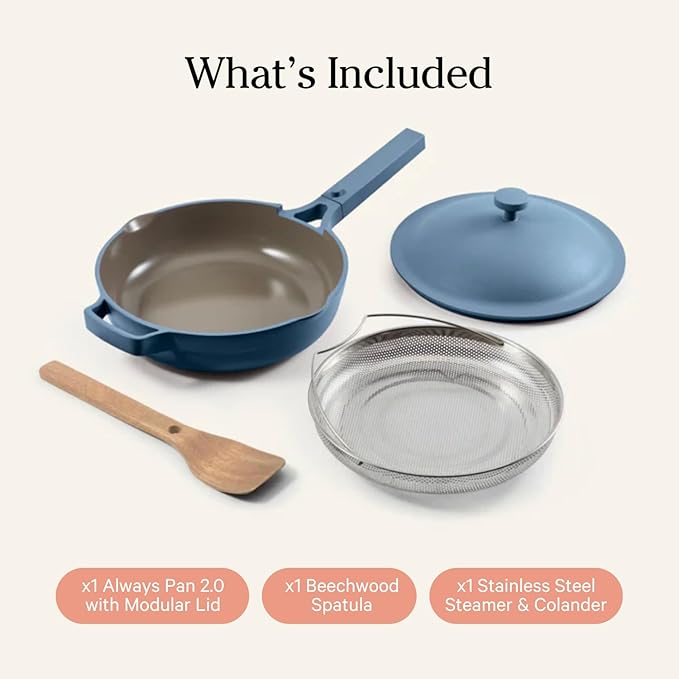 The Blue Salt variant offers a stylish and modern aesthetic that complements any kitchen decor. With its thoughtful design and emphasis on safety and functionality, the Always Pan 2.0 has gained popularity among both novice home cooks and seasoned chefs. Its versatility makes it especially appealing for those with limited kitchen space or who appreciate the convenience of having one pan capable of handling numerous cooking tasks.