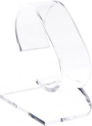Plymor Soporte de exhibición de reloj de acrílico transparente, 1.75 pulgadas de ancho x 3 pulgadas de profundidad x 3.75 pulgadas de alto (paquete