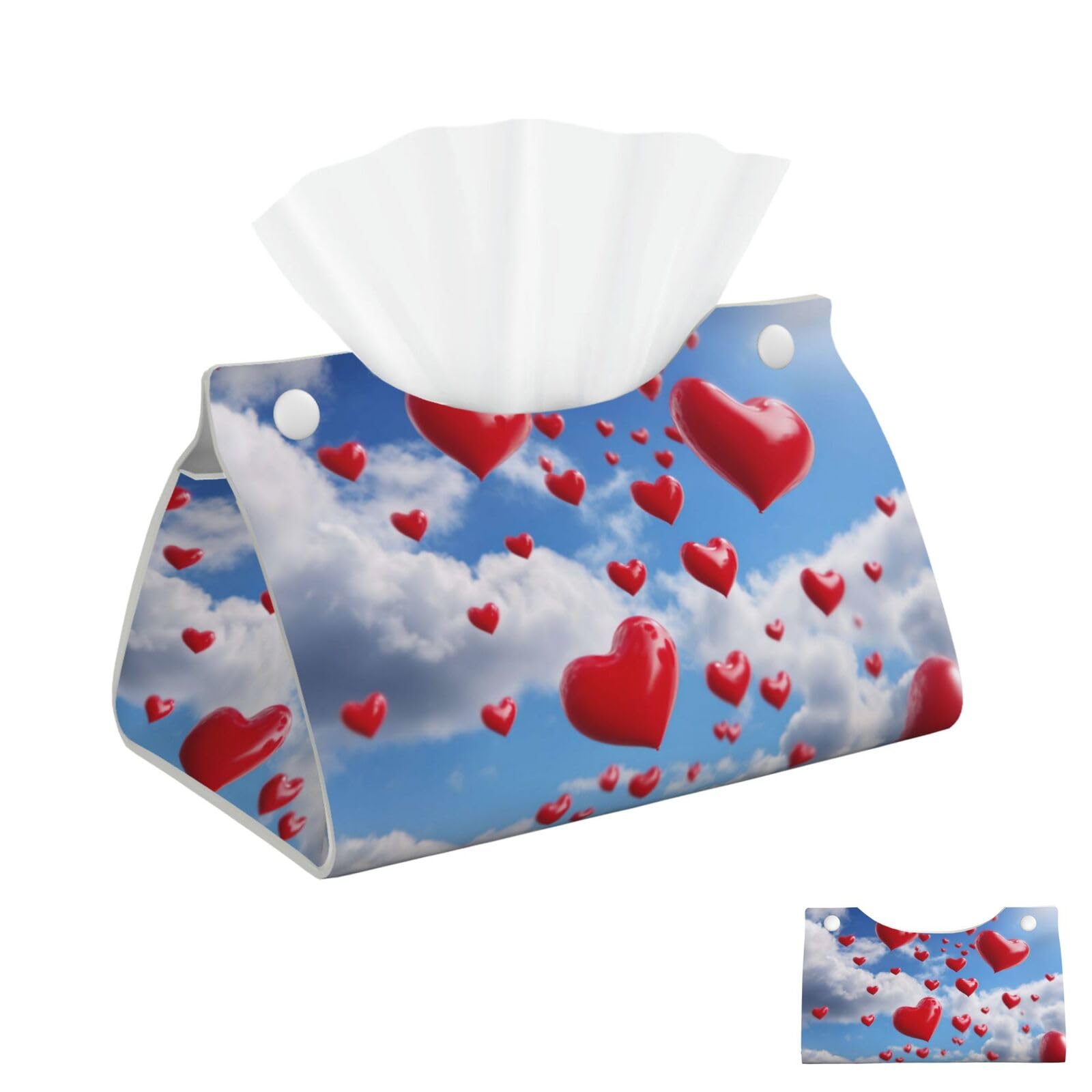 Hearts in the Sky Tissue Box Cover Square Cube Boxes