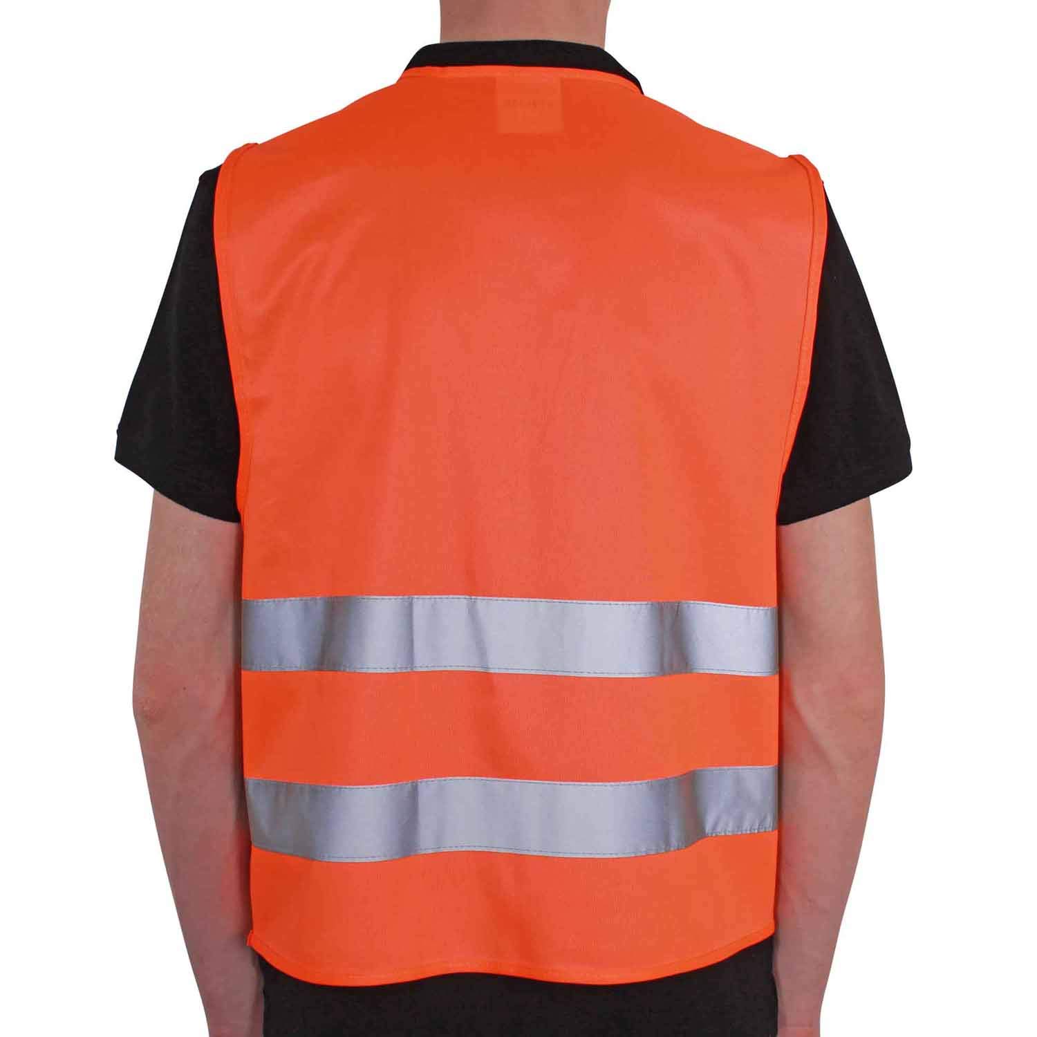 100 x Auto Warnweste orange Erwachsene Unisize EN ISO 20471 | Klasse 2, TÜV-geprüft, waschbar, reflektierend, Qualitätswarnweste