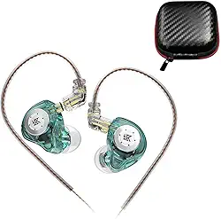 EDX Pro Fone Intra Auricular - Fone EDX Pro Com Driver Magnético Duplo, Cabo Substituível, Perfeito Para Retorno de Palco Com Case Proteção - Fone de Ouvido Retorno de Palco (Cyan)