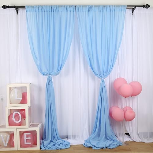 Miniatura 6 de Cortinas de gasa verde telón de fondo de gasa de 5 x 7 pies, cortinas de telón de fondo de gasa verde, 2 paneles para ceremonia de boda, arco de