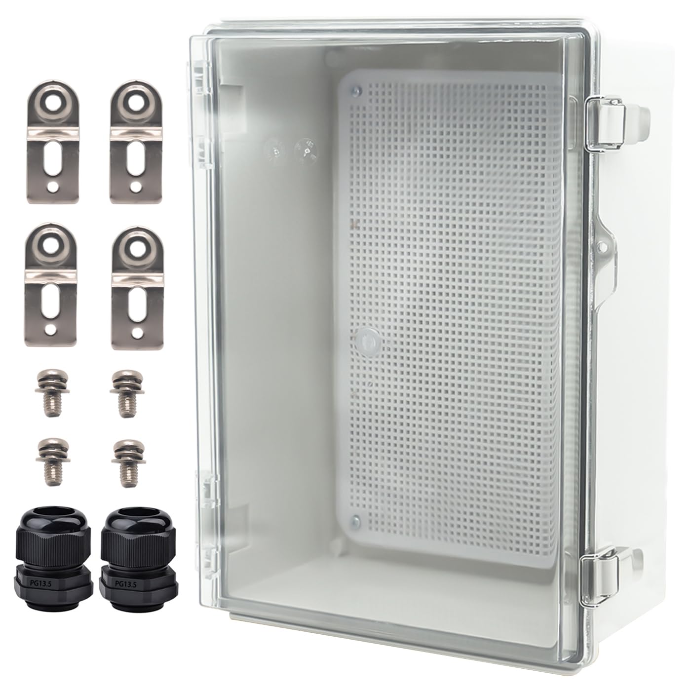 Outdoor Waterproof Electrical Box Junction Box Weatherproof IP67 ABS Plastic Enclosure Switch Router Project Box Electronics DIY Enclosure With Mounting Plate Wall Bracket Grey 8.6"x6.6"x4.3" — Amazon image 15