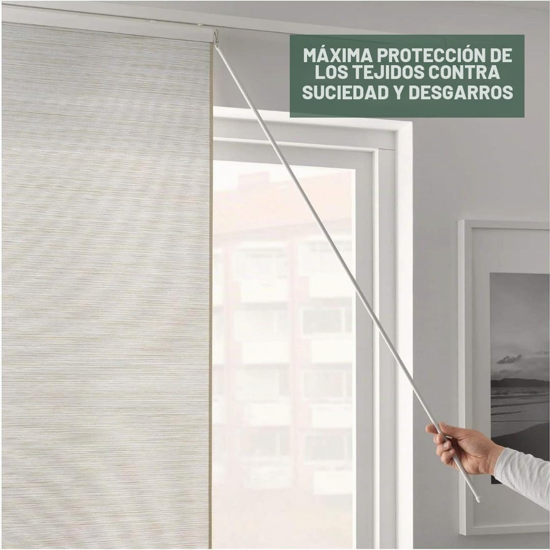 TENDAGGIMANIA Varilla cortinas tirador para movimiento, cortina corredera, paneles- Varilla de plexiglás transparente con gancho - 100 cm