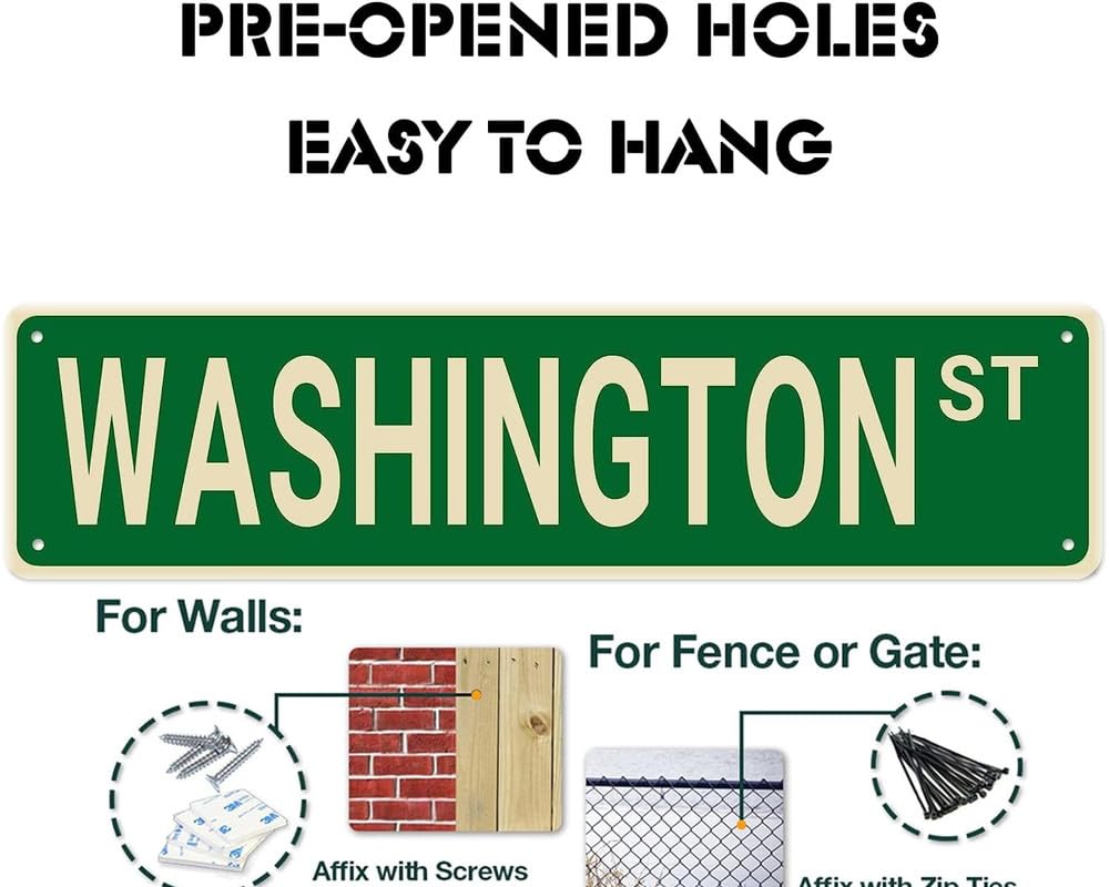 Amazon.com: PuseTaer Washington Street Signs, Washington Decor