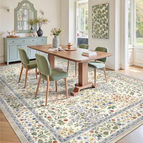 Tapete decorativo 8x10 Beige Floral Boho miniatura 4