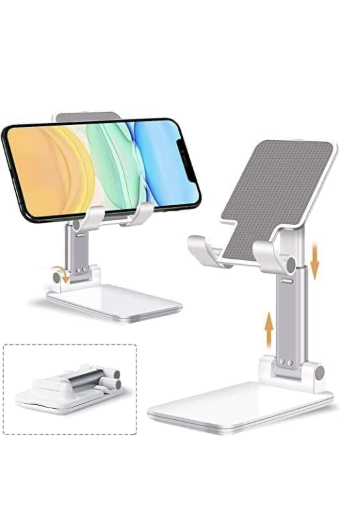 ZX DC-787 Foldable Mobile Tabletop Stand Adjustable Phone Holder and iPad Stand & for Bed, Table, Office, Video Recording Compatible with All Smartphones, iPad, Tablet (Black, White & Pink)-picture-17