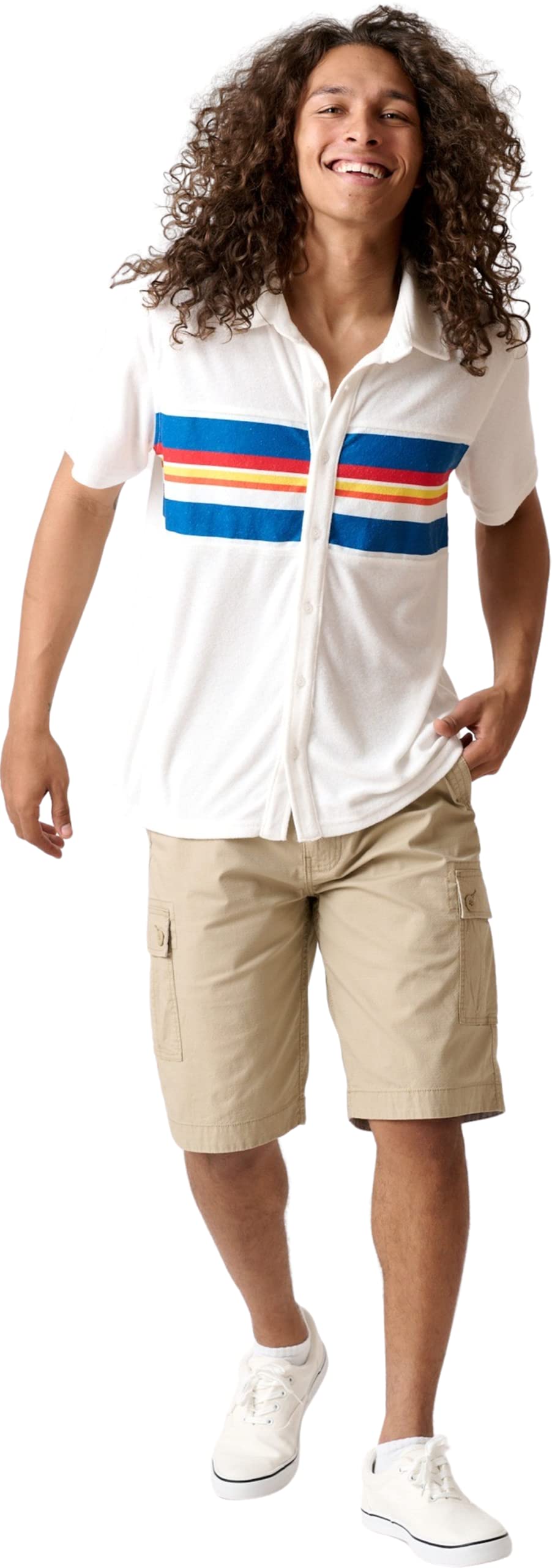 Wearfirst Men's Stretch Micro Ripstop Free-Band Day Hiker Cargo Shorts