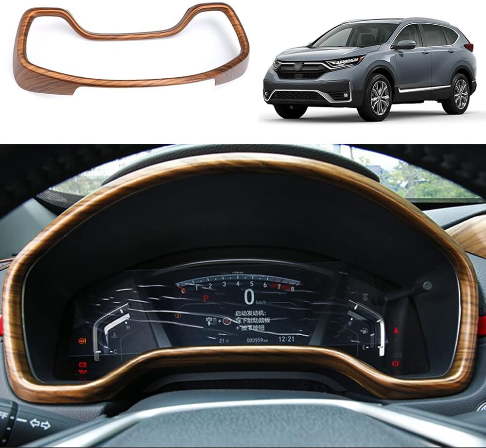 for CRV 2017-2022 Dashboard Instrument Dial Frame Trim Cover Panel ABS Peach Wood Grain Interior Decoration Accessories for Honda CR-V CRV LX EX EX-L Touring 2017 2018 2019 2020 2021 2022