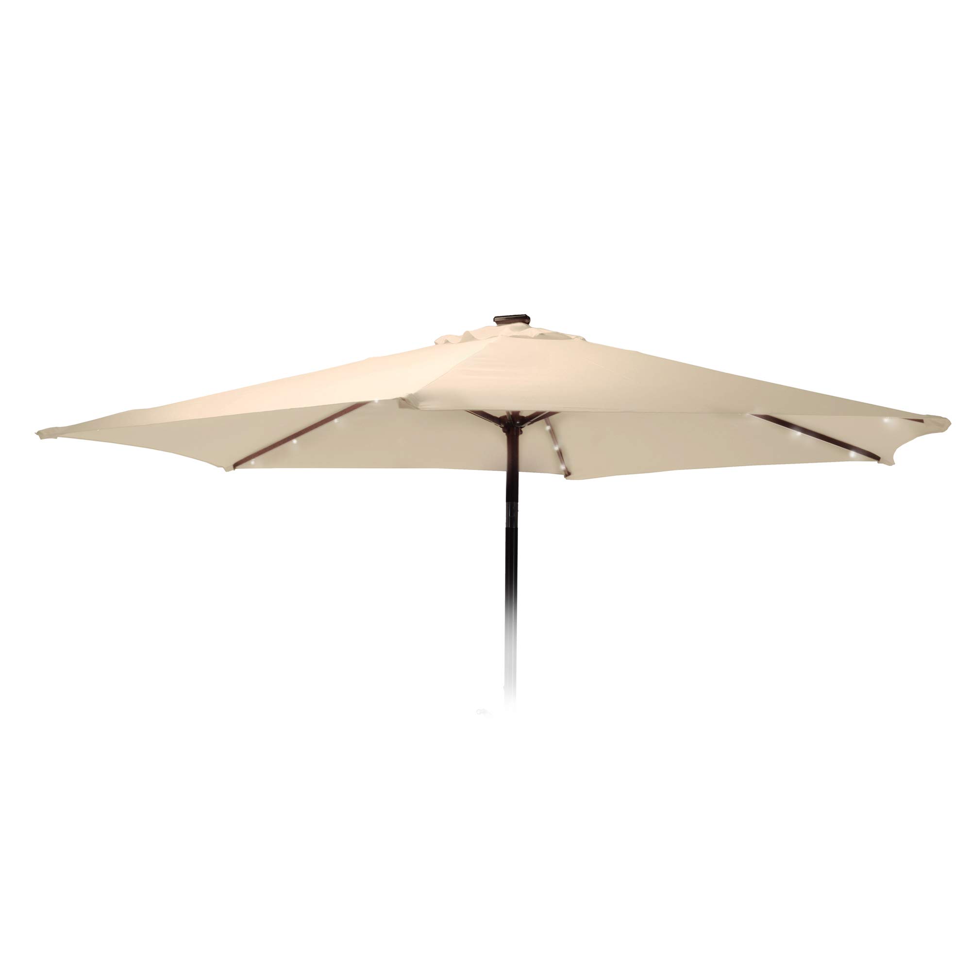 URBNLIVING Outdoor Metal Hanging Garden Patio Sun Shade Parasol Umbrella With Solar Lights (White)